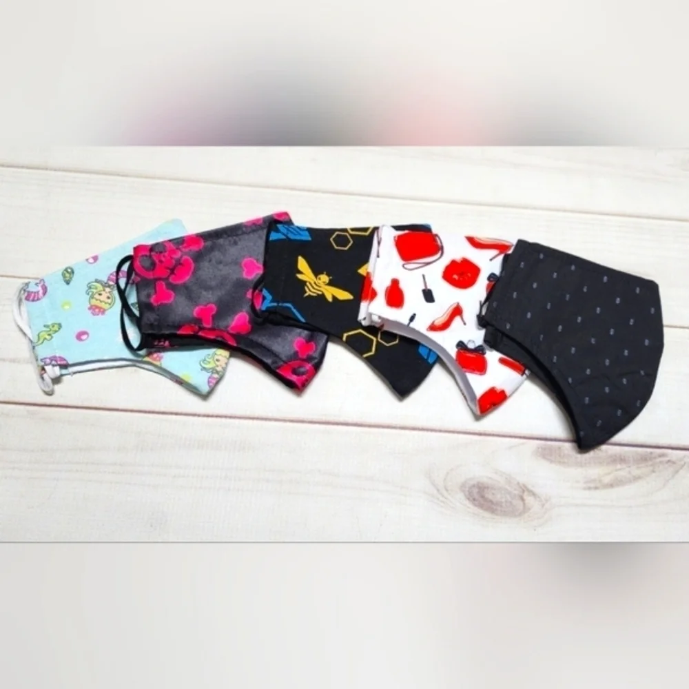 New Bundle of 5 Adult Handmade Face Masks B